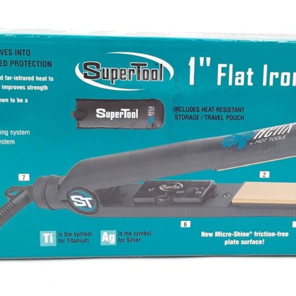 Hot Tools Helix 1" Flat Iron Supertool Ceramic Tourmaline Ionic Nanosilver 4200 - Picture 4 of 6